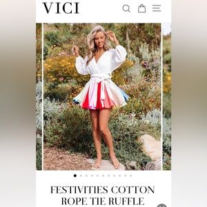 Festivals Cotton Rope Tie Ruffle Dress